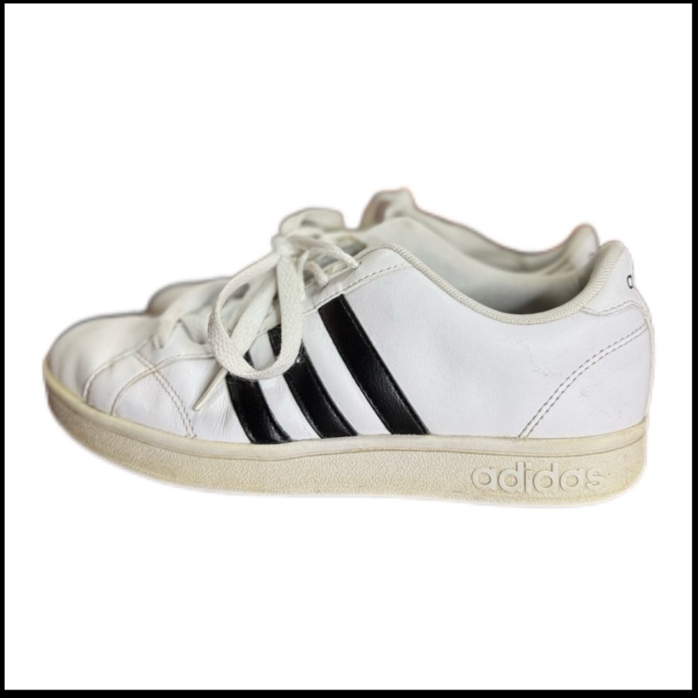 Adidas neo Baseline women White Sneakers Black Stripes Size 6.5